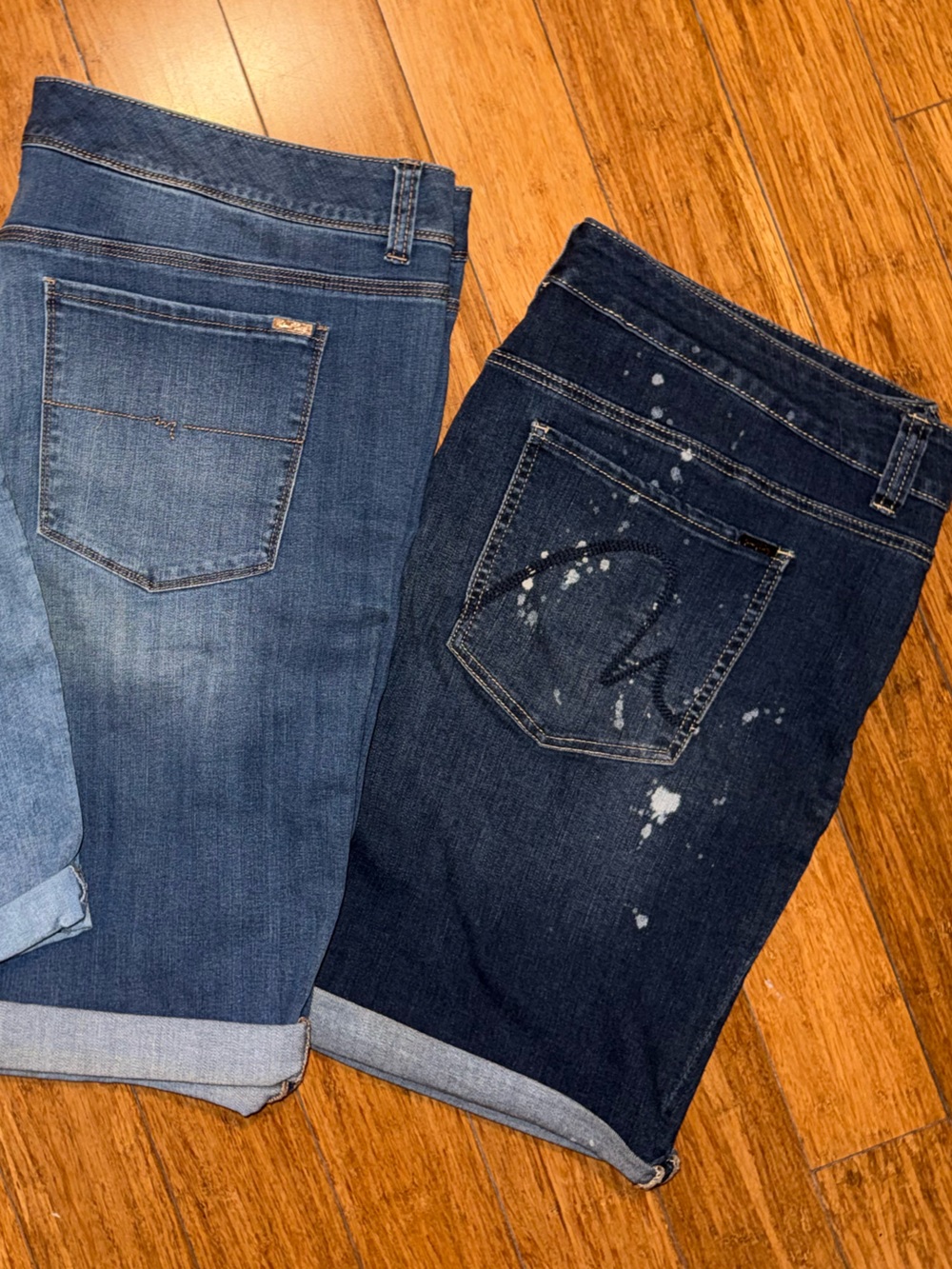Bundle 2 Plus Size 22W Denim Shorts - Melissa McCarthy Seven7 Bermuda Shorts